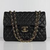 Quality Chanel  Flap bags 1114 Black Lambskin Ladies Bag