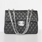 Chanel  Flap bags 1114 Black Cow Leather HandBags Replica