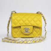 Chanel  Flap bags 1115 Yellow Lambskin Small