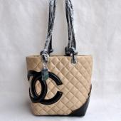 Chanel Cambon bags 25167 Khaki Lambskin Ladies Bag