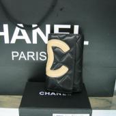 Quality Chanel Wallet 26723 Black Lambskin Unisex Handbags