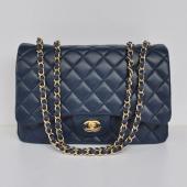 Chanel  Flap bags 28600 Blue Lambskin Medium Bags Replica