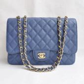 Replica Chanel  Flap bags 28600 Blue Cow Leather Medium Handbags