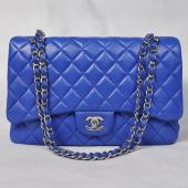 Cheap Chanel  Flap bags 28601 Blue Lambskin Ladies Bag