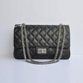 Chanel 2.55 Reissue Flap 28668 Black Cow Leather Cross Body Bag HM09235