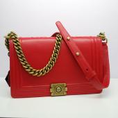 Chanel Boy Chanel bags 30159 Red Cross Body Bag Ladies