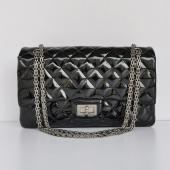 Chanel 2.55 Reissue Flap 30227 Black Enamel Cross Body Bag HM09879