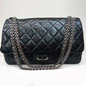 Chanel 2.55 Reissue Flap 35845 Black Crocodile Medium Handbag HM09437