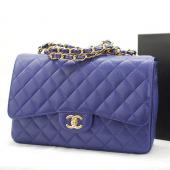 Chanel 36076 Blue Lambskin 2way