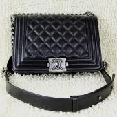 Chanel Boy Chanel bags 67025 Black Lambskin Small