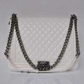 Chanel Boy Chanel bags 67087 White Lambskin Ladies Handbags