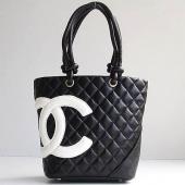 Cheap Chanel Cambon Bags 9004 Black Lambskin Ladies Bag HM06707