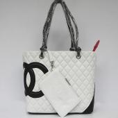 Chanel Cambon bags 9005 White Lambskin Large Bag