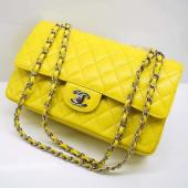 Cheap Chanel A1112 Yellow Lambskin Ladies Handbag HM07116