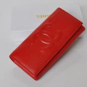 Chanel Wallet A164 Red Lambskin Ladies Wallet