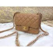 Chanel Cross Body Bag Mini Apricot Lambskin  Flap