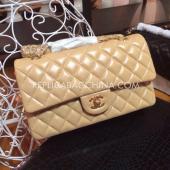 Chanel  Flap Lattice Pattern Khaki Leather Handbag