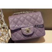 Chanel  Flap Handbag Snakeskin Mini Purple