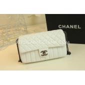 Chanel Lattice Stripe White  Flap Calfskin Handbag