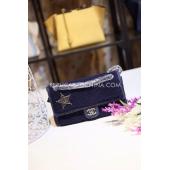 Cheap Chanel Handbag Star Badge Blue Lambskin  Flap