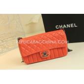 Cheap Chanel Calfskin  Flap Lattice Stripe Orange Handbag