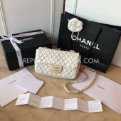 Chanel Leather Cross Body Bag  Flap White Replica