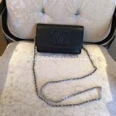 Chanel Calfskin Shoulder Bag Black  Flap Replica