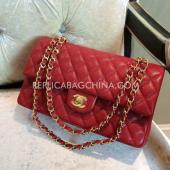 Chanel Handbag Leather  Red  Flap