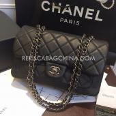 Cheap Chanel  Flap Handbag Leather  Black