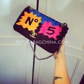 Chanel  Flap Black Shoulder Bag Leather Replica