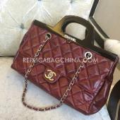 Chanel Shoulder Bag Handbag Shoulder Strap Detachable Brown Calfskin