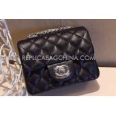 Cheap Chanel Handbag Mini Black Patent Leather Replica