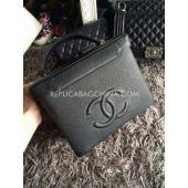 Chanel Black Handbag Makeup Bag Leather