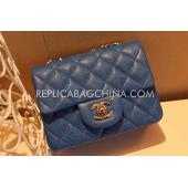 Chanel Patent Leather Mini Blue Handbag