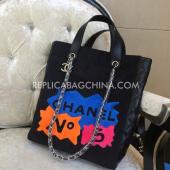 Chanel Shoulder Strap Detachable Black Handbag Leather