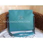 Chanel Leather Cross Body Bag Handbag  Blue