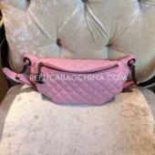 Replica Chanel Leather  Pink Fanny Pack Handbag