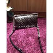 Chanel Le Boy Cross Body Bag Calfskin Large Silver