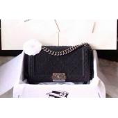 Chanel Calfskin Le Boy Shoulder Bag Chain Black Replica