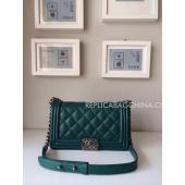 Chanel New Arrival Green Calfskin Shoulder Bag Le Boy Replica