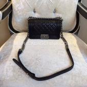 Chanel Handbag Lambskin Black Le Boy Replica