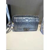 Chanel Le Boy Chain Blue Cross Body Bag Calfskin