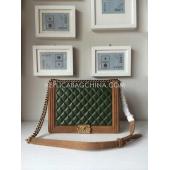 Replica Chanel Calfskin Le Boy Cross Body Bag Chain Green HM11132