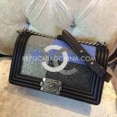 Chanel Leather Le Boy Shoulder Bag Black HM08524