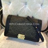 Chanel Leather Black Shoulder Bag Le Boy