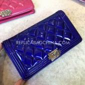 Chanel Wallet Leather Le Boy Blue