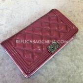 Chanel Le Boy Wallet Purple Leather