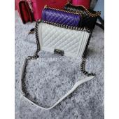 Chanel White Le Boy Leather Cross Body Bag HM08083