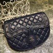 Chanel Leather Paris Dallas Blue Handbag HM01552