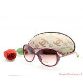 Chanel Purple Red Oval Sunglasses